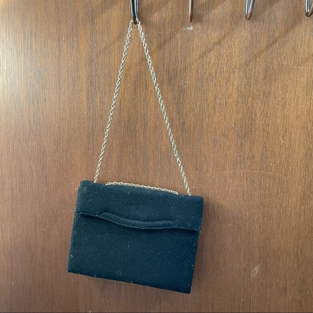 Vtg 50s Bycks wool purse black